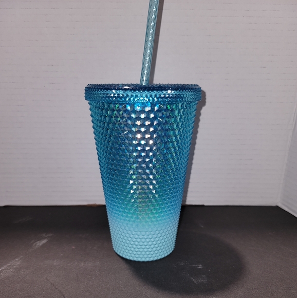Starbucks 2023 Glacier Blue Ombre GRADIENT Studded Tumbler Grande - Picture 5 of 6